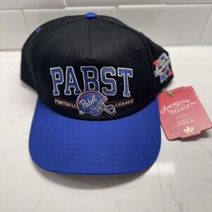 American Needle Pabst Blue Ribbon PBR Structured SnapBack Football NFL NCAA Hat